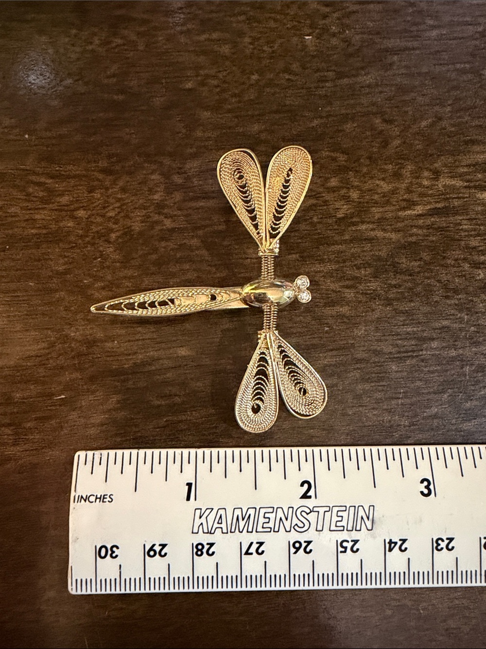 Gold Dragonfly Brooch Pin